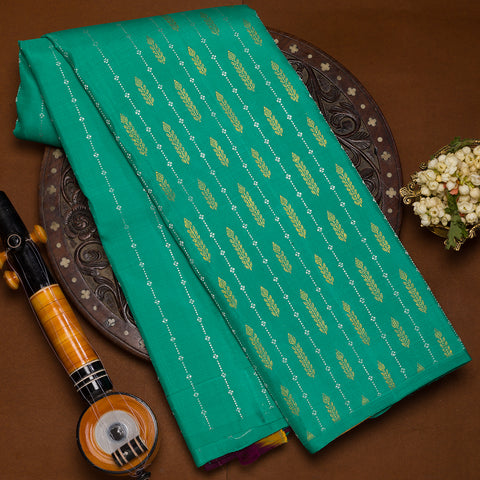 Rama Green Pure Kanjivaram Designer Silk Saree