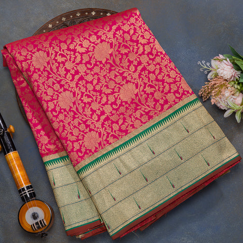 Pink Semi Silk Banarasi Saree
