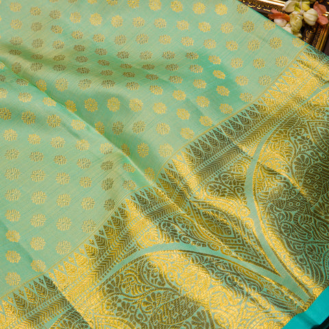 Pista Green Brocade Kanjivaram Silk Saree