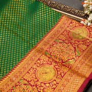 Bottle Green Brocade Kanjivaram Silk Saree