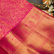 Light Magentha Pink Brocade Kanjivaram Silk Saree