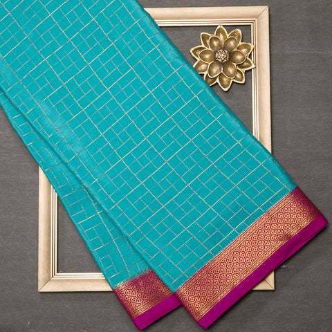 Light Blue Pure Mysore Silk Saree