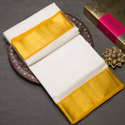 Pure White Kanjivaram Silk Dhothi