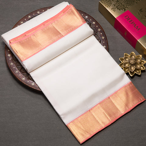 Pure White Kanjivaram Silk Dhothi