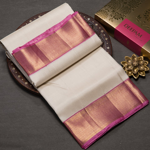 Cream Kanjivaram Silk Dhothi