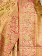 Golden Pure Kanjivaram Tissue Silk Saree - fabric detail