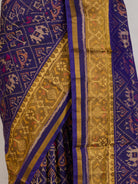 Purple Ikat Silk Saree - fabric detail