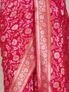 Pink Banaras Georgette Saree - fabric detail