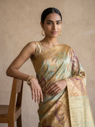 Golden Banaras Georgette Saree - portrait