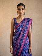 Blue Patola Silk Saree - portrait