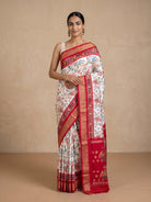 Ivory Pure Kanchivaram Silk Saree - front pose