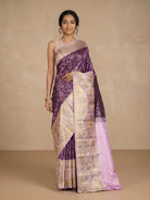 Purple Pure Kanjivaram Silk Saree - front pose