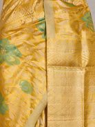 Golden Pure Kanjivaram Tissue Silk Saree - fabric detail