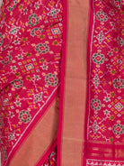 Reddish Maroon Patola Silk Saree - fabric detail