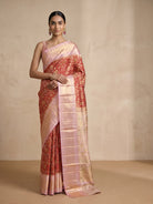 Red Pure Kanjivaram Tissue Silk Saree - front pose