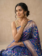 Royal Blue Patola Silk Saree - portrait