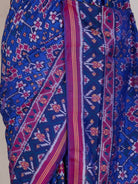 Blue Patola Silk Saree - fabric detail