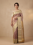 Light Purple Pure Kanjivaram Tissue Silk Saree - front pose