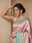 Pink Pure Kanjivaram Silk Saree - portrait