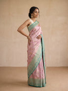 Pink Pure Kanjivaram Silk Saree - front pose