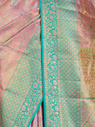 Pink Pure Kanjivaram Silk Saree - fabric detail