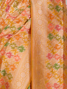 Peach Banaras Georgette Saree - fabric detail