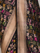 Black Banaras Georgette Saree - fabric detail