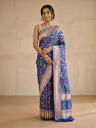Royal Blue Patola Silk Saree - front pose
