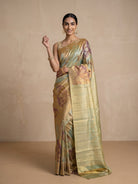 Golden Banaras Georgette Saree - front standing