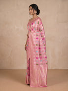 Baby Pink Patola Silk Saree - side standing