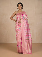Baby Pink Patola Silk Saree - front pose