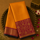 Yellow Kanjeevaram Silk Saree with Gold Zari, Broad Pink-Gold Border & Pink Blouse