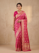 Pink Banaras Georgette Saree - pose 1