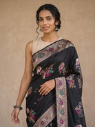 Black Banaras Georgette Saree - portrait