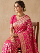 Pink Banaras Georgette Saree - pose 3