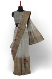 Grey Tissue Silk Saree