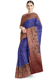 Blue fancy cotton saree