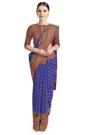 Blue fancy cotton saree