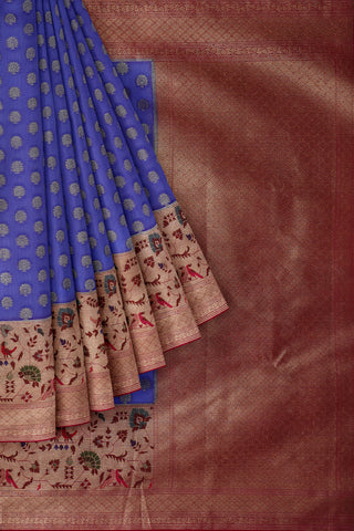 Blue fancy cotton saree