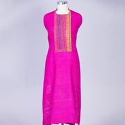 Hot Pink unstitched pure silk suit