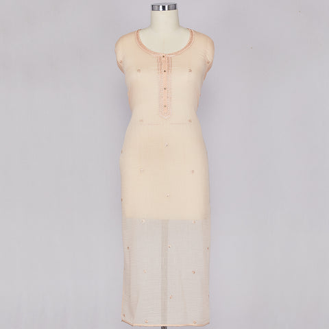 Light Orange Silk Unstitched Suit Material