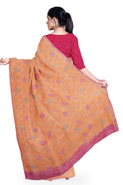 Peach Printed Georgette Saree