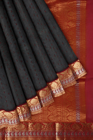 Black Cotton Silk Saree