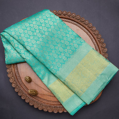Turquoise Blue Kanjeevaram Silk Saree