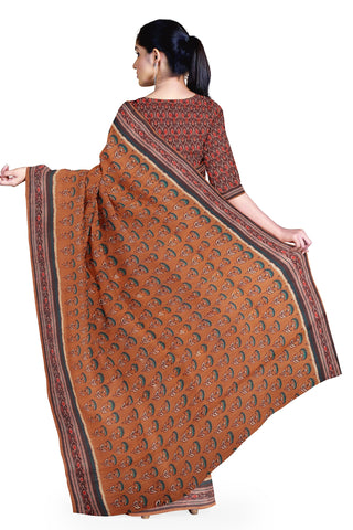 Brown Semi Silk Saree