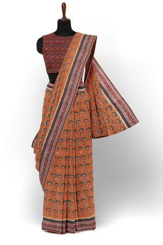 Brown Semi Silk Saree