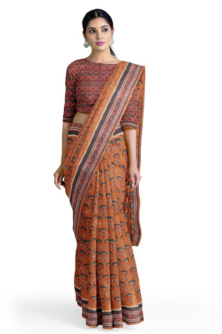 Brown Semi Silk Saree
