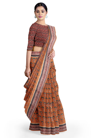 Brown Semi Silk Saree