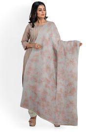 Cream Linen Cotton Thread Embroidery Unstitched Dress Material