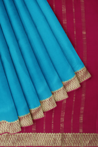 Light Blue Mysore Crepe Silk Saree